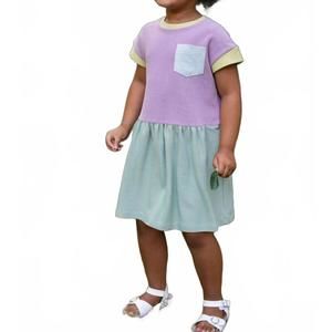 NEW THIMBLE COLLECTION girl's casual dress in sorbet colorblock